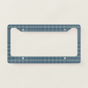 Classic Glen Plaid Pattern Unisex Gray Blue  License Plate Frame