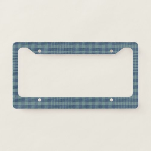 Classic Glen Plaid Pattern Unisex Gray Blue  License Plate Frame