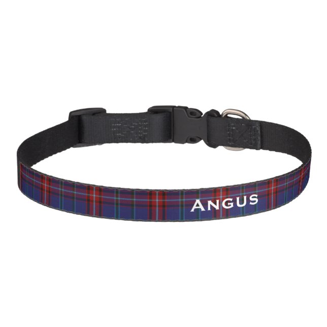 Classic Glenn Tartan Plaid Custom Dog Collar (Front)
