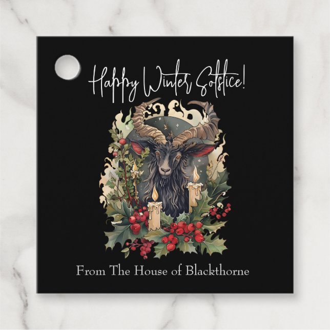 Classic Goat Yule  Favor Tags (Front)