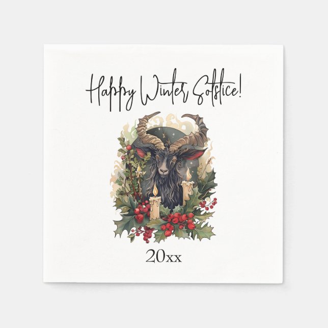 Classic Goat Yule Napkins (Front)