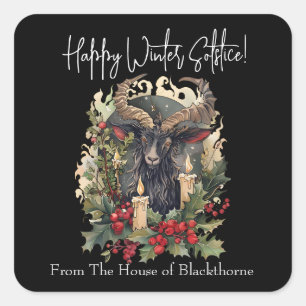 Classic Goat Yule Square Sticker