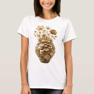 Classic Gold ABSTRACT ART Statement Design T-Shirt