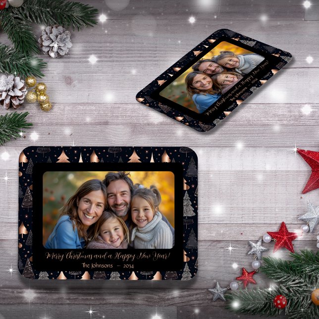 Classic Gold and Black Christmas Tree Photo Magnet (Creator Uploaded)