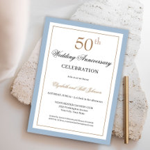 Classic Gold and Blue 50th Wedding Anniversary
