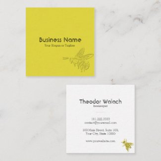 Classic Gold Bee Professional Square Business Card