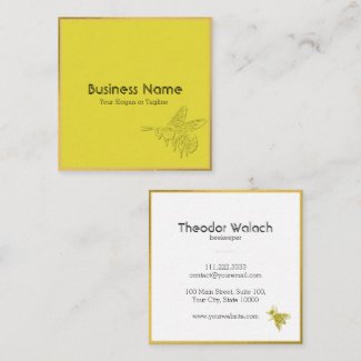 Classic Gold Bee Professional Square Business Card