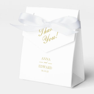 Classic Gold Block Wedding Thank You Favor Box