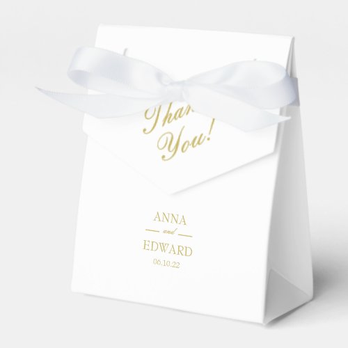 Classic Gold Block Wedding Thank You Favor Box