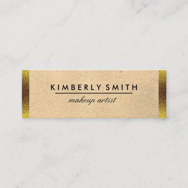 Classic Gold Border Mini Business Card (Front)