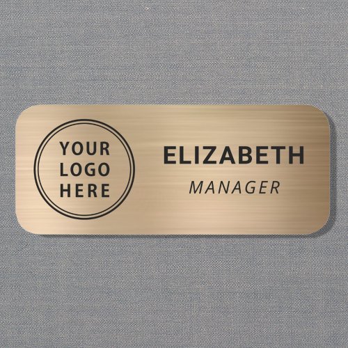 Classic Gold Business Logo Name Tag