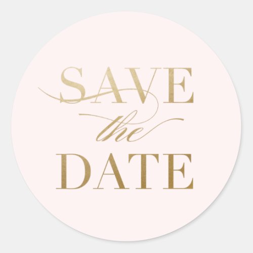 Classic Gold Calligraphy Wedding Save the Date Classic Round Sticker