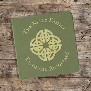 Classic Gold Celtic Cross Faith and Begorrah Trivet