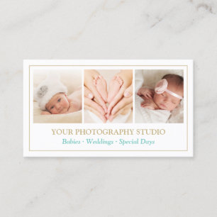 Classic Gold Color Frame Photo Collage Showcase Business Card