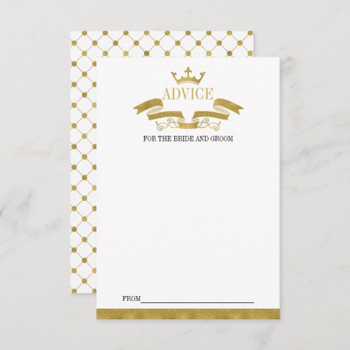 Classic Gold Crest Wedding Advice Card