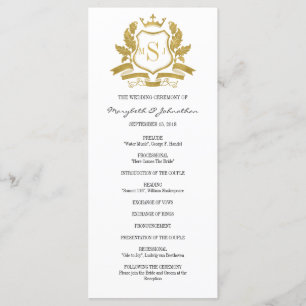 Classic Gold Crest Wedding Program