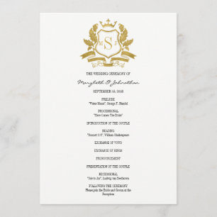 Classic Gold Crest Wedding Program