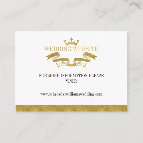 Classic Gold Crest Wedding Website Card