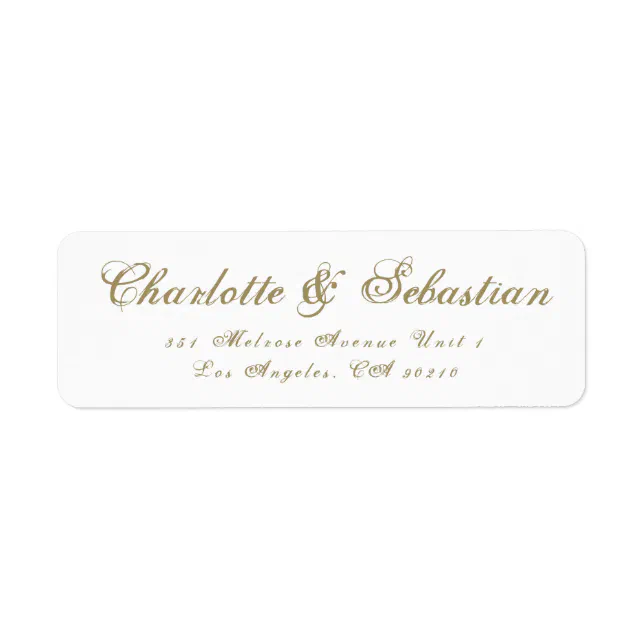 Classic gold custom script elegant chic Wedding Label | Zazzle