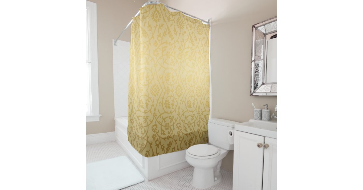 Classic Gold Damask Design Shower Curtain Zazzle