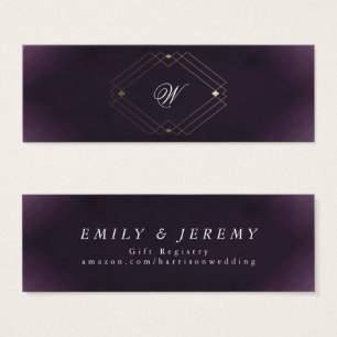 Classic Gold Deco Purple Calligraphy Monogram