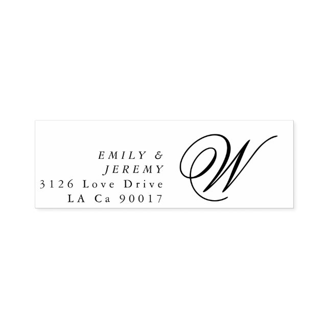 Classic Gold Deco Purple Calligraphy Monogram Self-inking Stamp (Design)