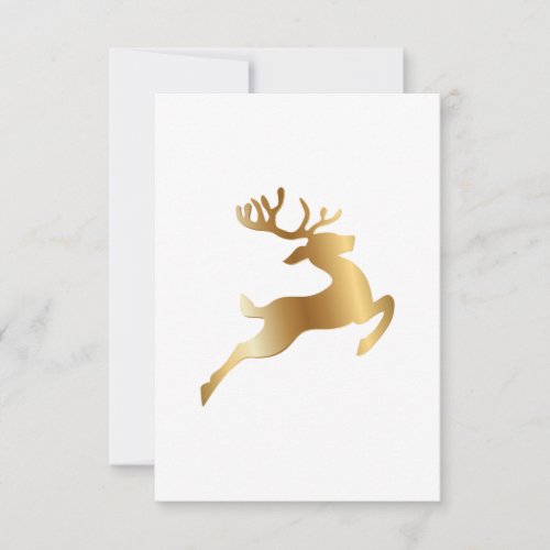 Classic Gold Deer Christmas Card