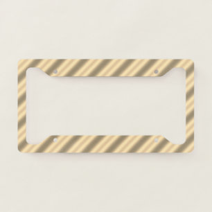 Classic Gold Diagonal Stripe License Plate Frame