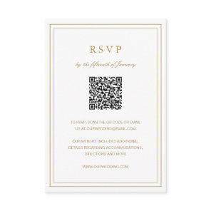 Classic Gold Elegant Wedding RSVP Card