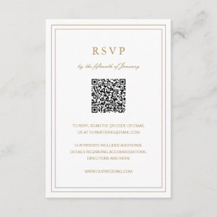 Classic Gold Elegant Wedding RSVP Card