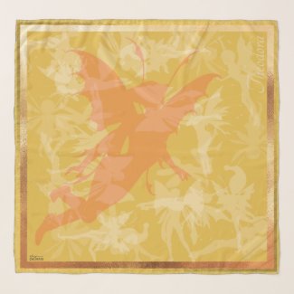 Classic Gold Enchanting Fairies Scarf