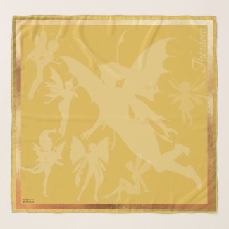 Classic Gold Enchanting Fairies Scarf