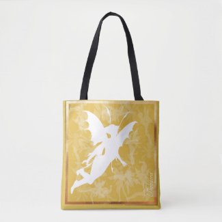 Classic Gold Enchanting White Fairy Tote Bag