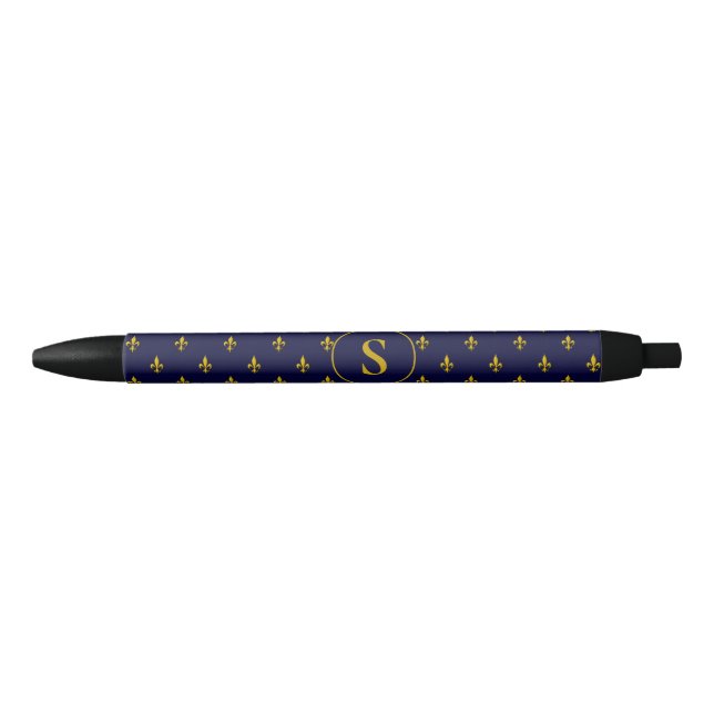 Classic Gold Fleur de Lis on Royal Blue Pen (Front)