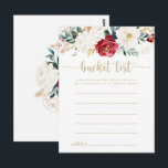 Classic Gold Floral Bucket List Cards<br><div class="desc">These classic gold floral bucket list cards are the perfect activity for a rustic wedding reception or bridal shower. The design features watercolor white, burgundy and gold flowers and berries with green foliage arranged into elegant bouquets. Change the wording to suit any life event. Bucket list sign is sold separately....</div>