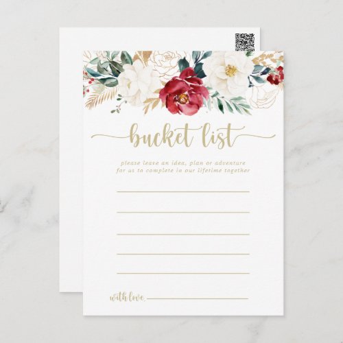 Classic Gold Floral Bucket List Cards