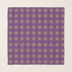 Classic Gold Floral Pattern Scarf