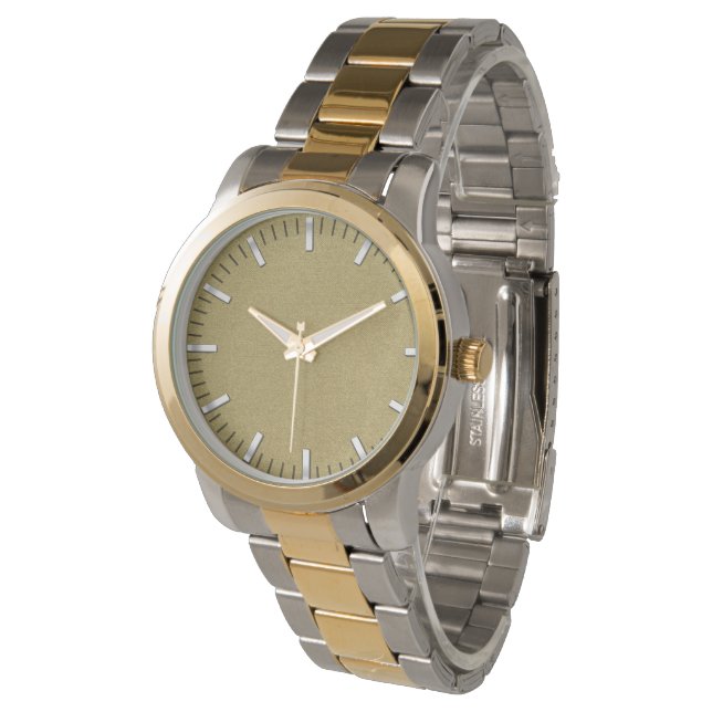 Classic Gold Foil Mens Wrist Watch (Angled)