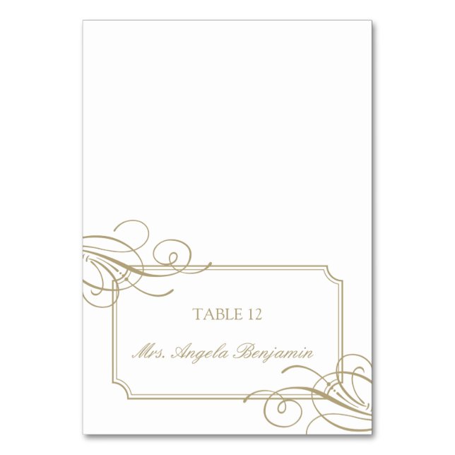 Classic Gold Frame Luxury Place Card (Front)