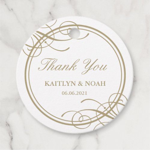Classic Gold Frame Luxury Wedding Thank You Favor Tags