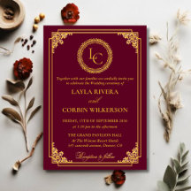 Classic Gold Frame Royal Monogram Wedding