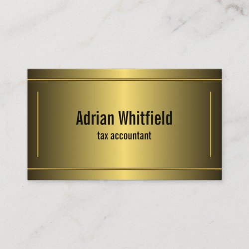 Classic Gold Framed Bars Horizontal Accountant Business Card