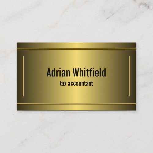 Classic Gold Professional Accountant Business Card