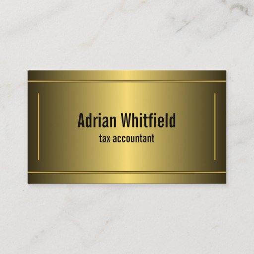 Customizable Classic Gold Professional Accountant Business Card