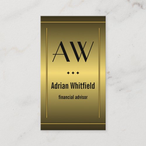 Classic Gold Framed Bars Vertical Accountant Business Card