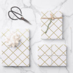 Classic Gold Geometric Abstract Pattern Wedding Wrapping Paper Sheets<br><div class="desc">Wedding gift-giving in a faux gold geometric abstract pattern makes an awesome presentation.  Ideal for newlyweds,  bridal showers,  wedding showers,  new homes,  engagement showers,  and more.</div>