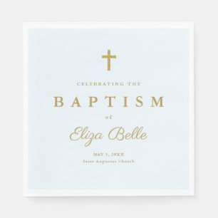 Classic Gold Glitter Cross Baptism Napkins