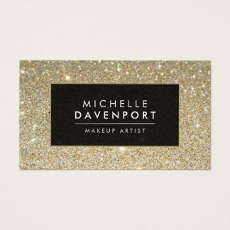 Classic Gold Glitter Makeup Artist Business Card