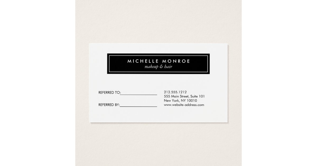 Classic Gold Glitter Salon Referral Card Zazzle 4826