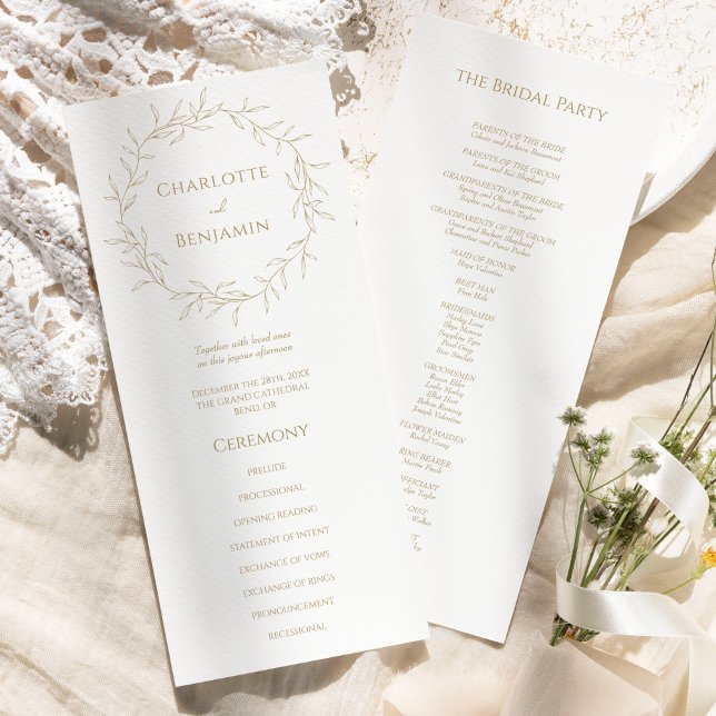 Classic Gold Greenery Wedding Flat Program (Creator Uploaded)